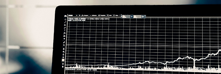 Laptopdisplay mit Graph